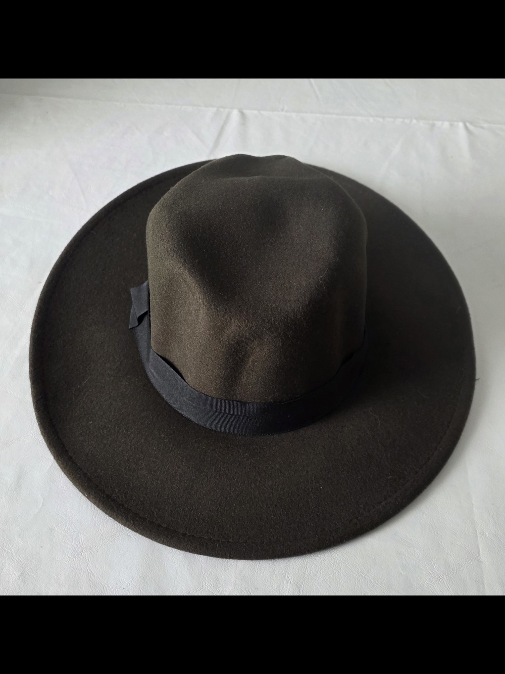 Men's Wide-Brim Fedora Hat in Dark Brown